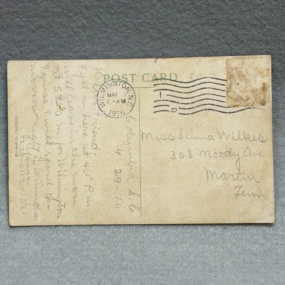 Columbia South Carolina Trinity Episcopal Church NC Martin TN Post 1916 POSTCARD